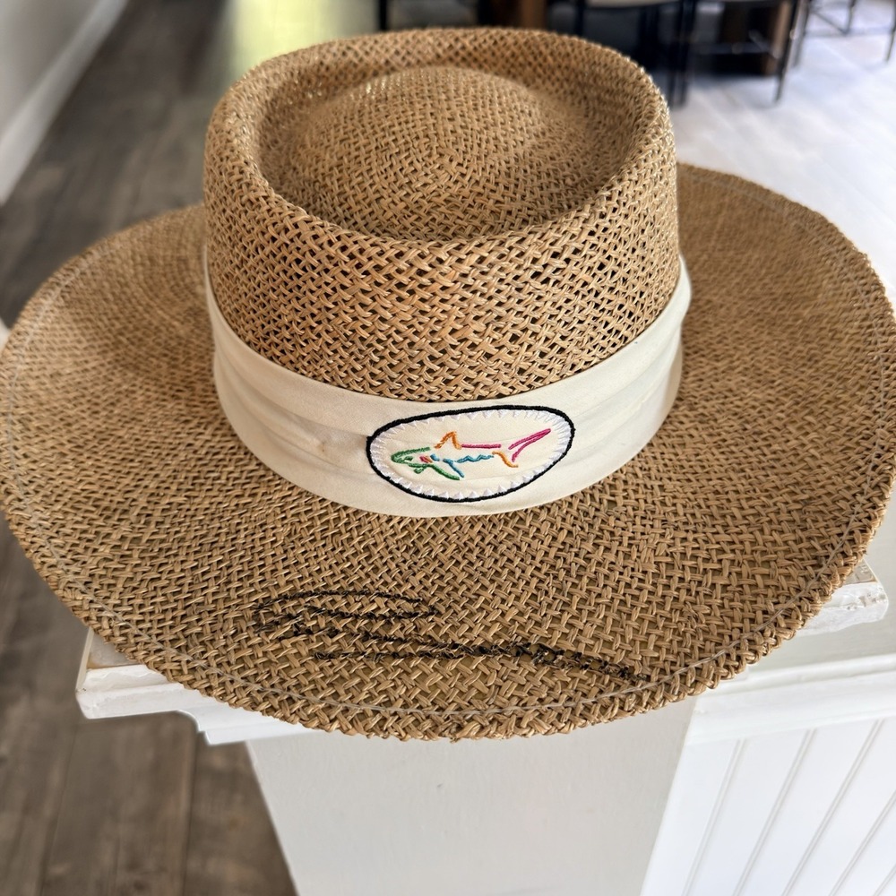 GREG NORMAN Signed Shark Collection Straw Hat Autographed Golf NWT Rare